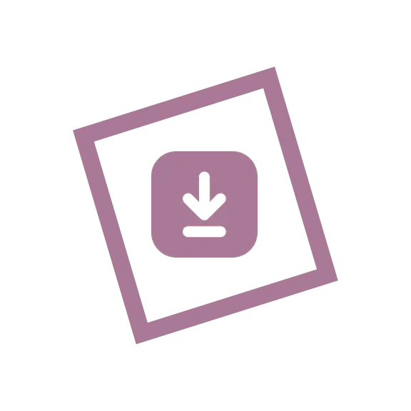 A purple icon with a down arrow to represent downloading,